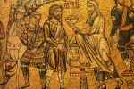 Abraham rencontre Melchisedech - Mosaïque de la basilique San Marco, anonyme, 13e siècle.