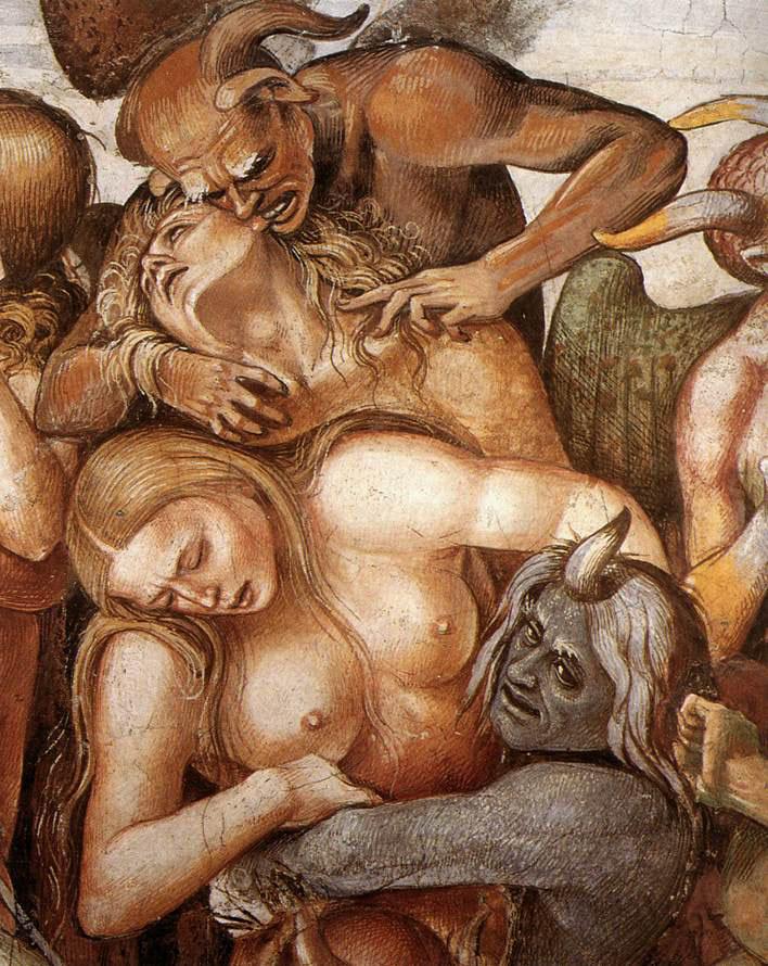 L’enfer (détail 1), Luca Signorelli, 1504. Le Temple de Satan - le Diable