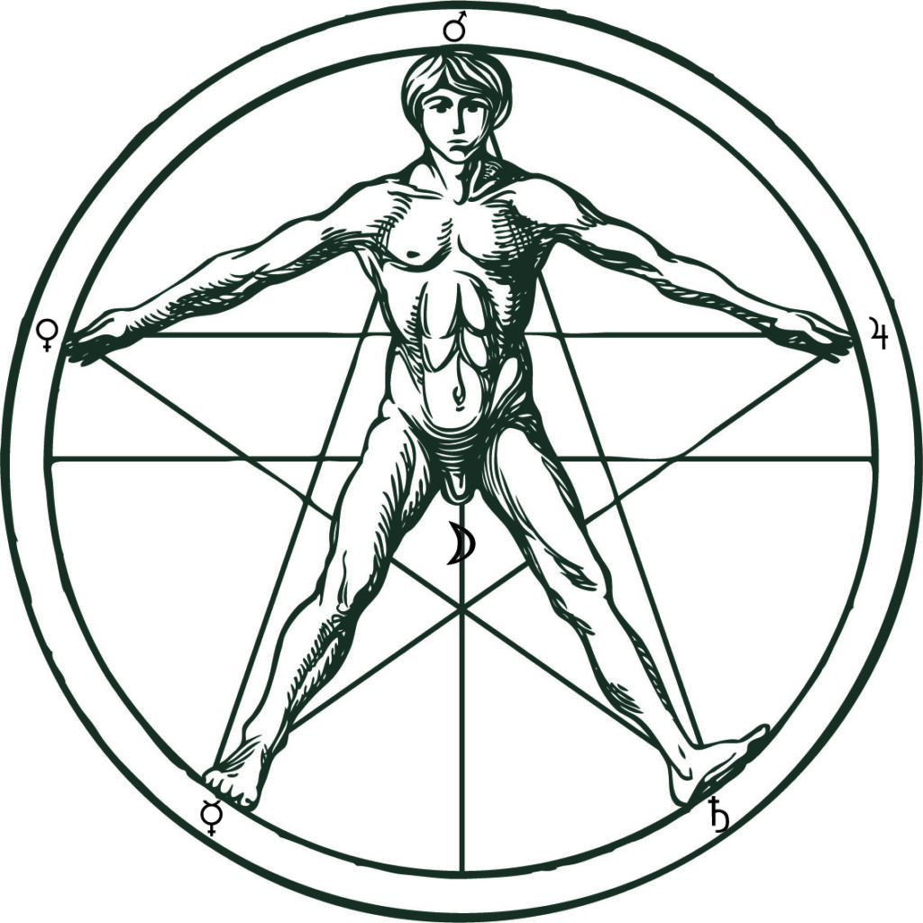 Homme inscrit dans le Pentagramme